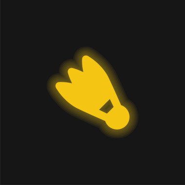 Badminton Mantar sarı parlak neon simgesi