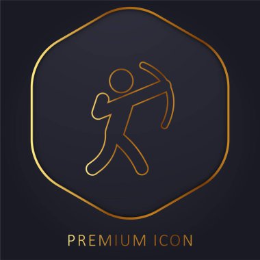 Okçuluk altın çizgisi prim logosu veya simgesi