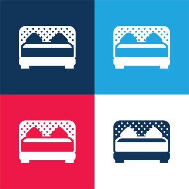 Yatak mavisi ve kırmızı dört renk en küçük simge kümesi