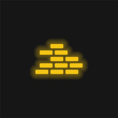 Brickwall sarı parlak neon simgesi