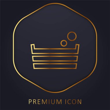 Bath altın çizgi premium logo veya simge