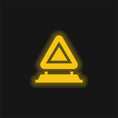 Parlayan sarı neon simgesinin dikkatine