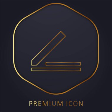 Altın satır premium logosu veya simgesi bloğu