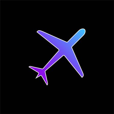 Uçak mavi gradyan vektör simgesi