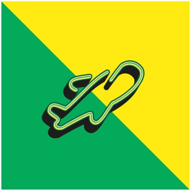 Ultrathin Outline yeşil ve modern 3d vektör logosu