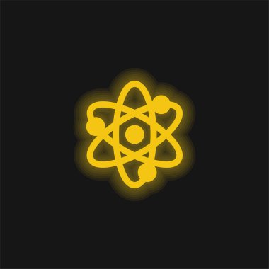 Atom sarısı parlak neon simgesi