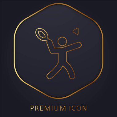 Badminton altın çizgisi prim logosu veya simgesi