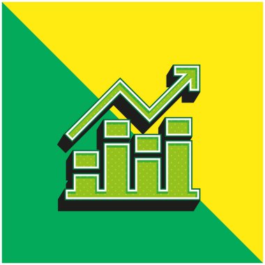 Çubuk Yeşil ve Sarı 3D vektör simgesi logosu