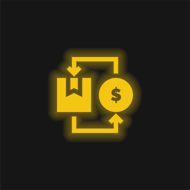 Kutu sarısı parlak neon simgesi