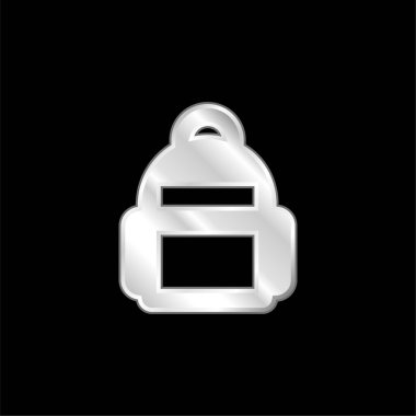 Sırt çantasında gümüş kaplama metalik simge