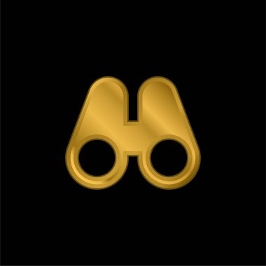 Dürbün altın kaplama metalik simge veya logo vektörü