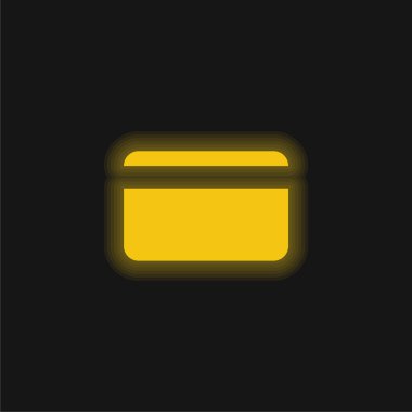 Bank Credit Card yellow glowing neon icon clipart