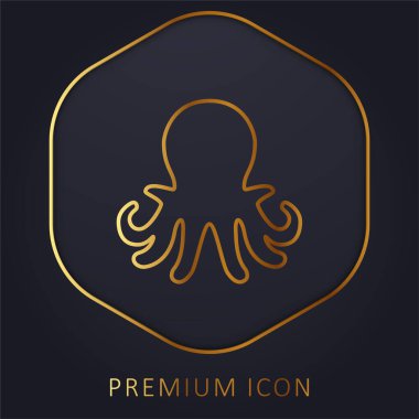 Aquarium Octopus golden line premium logo or icon clipart