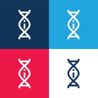Adn blue and red four color minimal icon set clipart