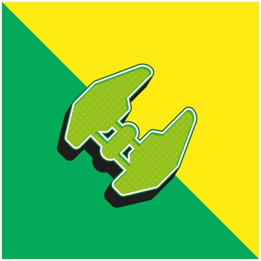 Attack Plane Green and yellow modern 3d vector icon logo clipart