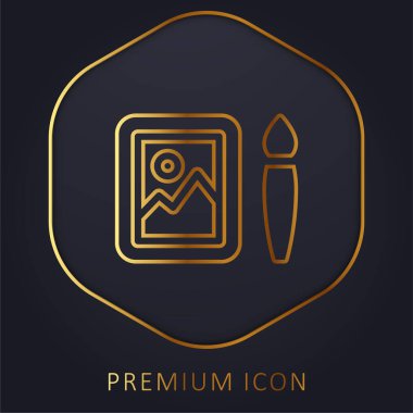 Sanat altın çizgisi premium logosu veya simgesi