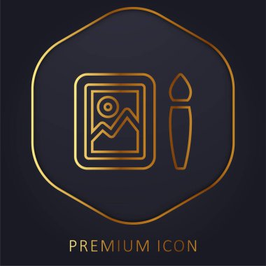 Art golden line premium logo or icon clipart