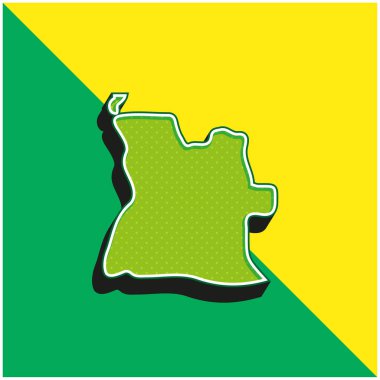 Angola Yeşil ve Sarı modern 3D vektör simgesi logosu