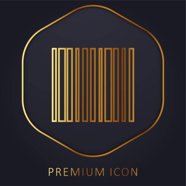 Bar Code golden line premium logo or icon clipart