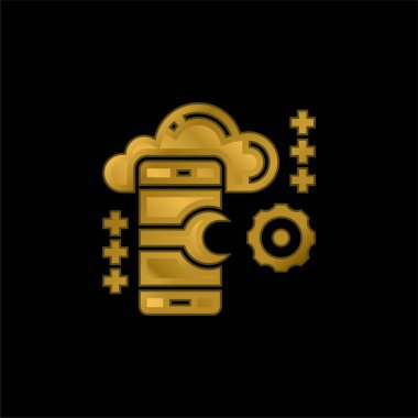 Uygulama altın kaplama metalik simge veya logo vektörü