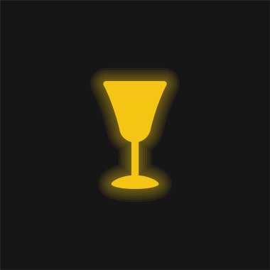 Big Goblet yellow glowing neon icon clipart