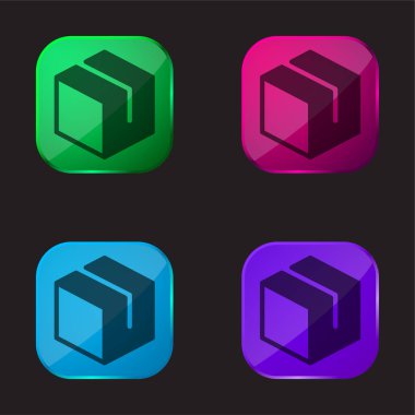 Dört renkli cam düğme simgesi