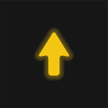Ok Yukarı Sarı parlak neon simgesi