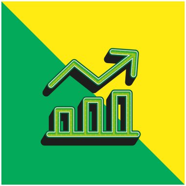 Analizler yeşil ve sarı modern 3d vektör simgesi logosu