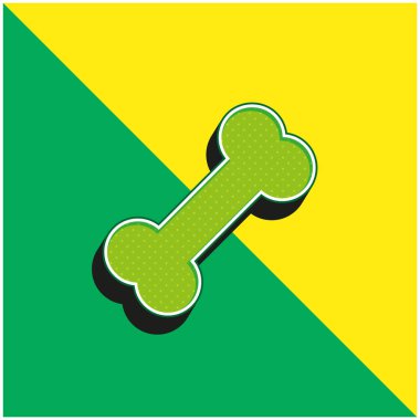 Kemikler Yeşil ve Sarı Modern 3D vektör simgesi logosu