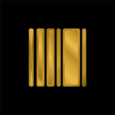 Barkod Kare Değişkeni Altın kaplamalı metalik simge veya logo vektörü