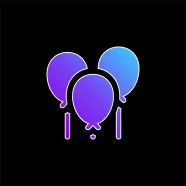 Balonlar mavi gradyan vektör simgesi