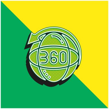 360 Yeşil ve sarı modern 3D vektör simgesi logosu
