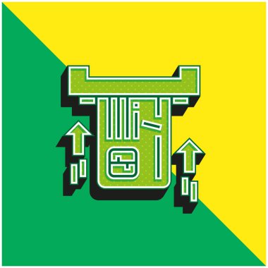 ATM Yeşil ve Sarı Modern 3D vektör simgesi logosu