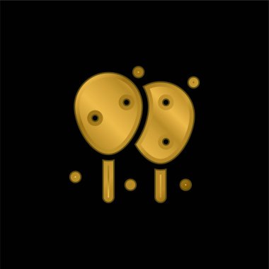 Balonlar altın kaplama metalik simge veya logo vektörü