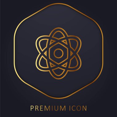 Atom altın çizgisi prim logosu veya simgesi