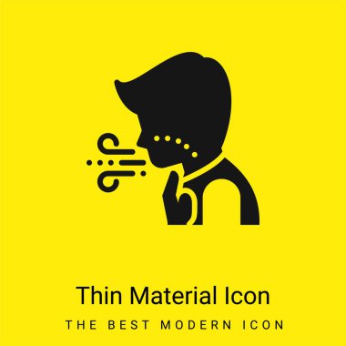 Breathing minimal bright yellow material icon clipart