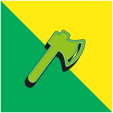 Axe Green ve sarı modern 3d vektör simgesi logosu