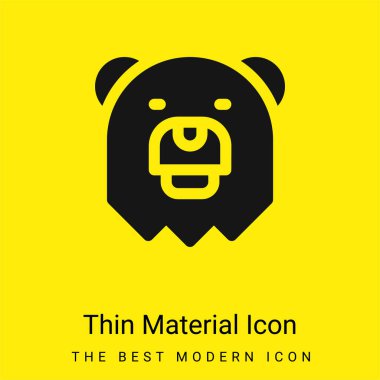 Bear minimal bright yellow material icon clipart