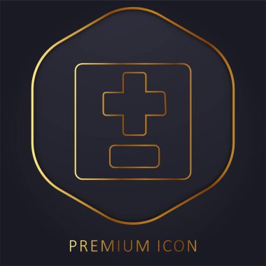 Add And Subtract Symbols golden line premium logo or icon clipart