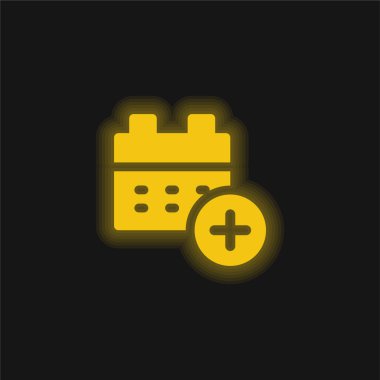 Randevu sarı parlak neon simgesi