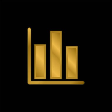 Çubuk Grafik altın kaplama metalik simge veya logo vektörü