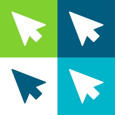 Arrow Pointer Düz 4 renk minimal simgesi seti