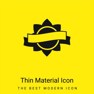 En az sarı malzeme simgesine sahip dairesel çiçek şeklinin ödül etiketi