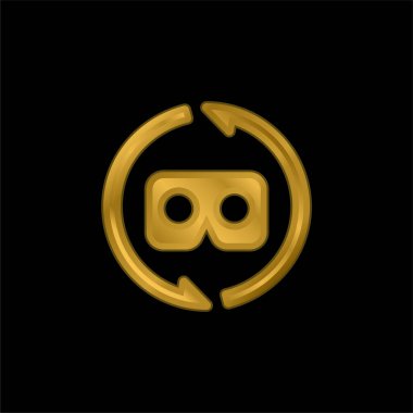 Ar Gözlük altın kaplama metalik simge veya logo vektörü