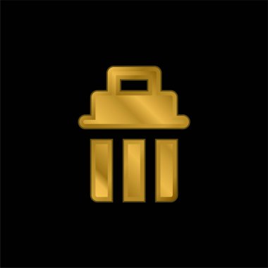 Altın kaplama metal simge veya logo vektörü