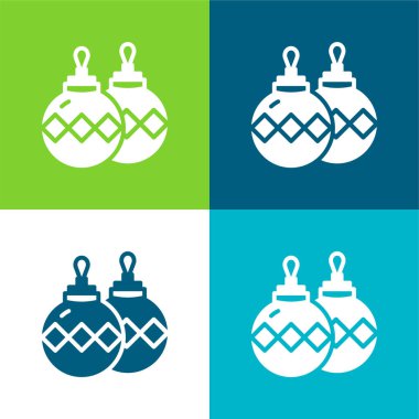 Bauble Düz Renk simgesi seti