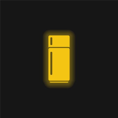 Büyük Buzdolabı sarı parlak neon ikonu