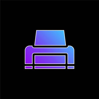 Siyah Yazıcı mavi eğimli vektör simgesi