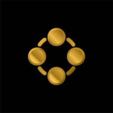 Uygulama altın kaplama metalik simge veya logo vektörü