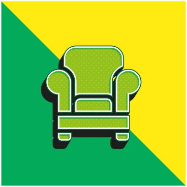 Koltuk Yeşil ve Sarı Modern 3D vektör simgesi logosu